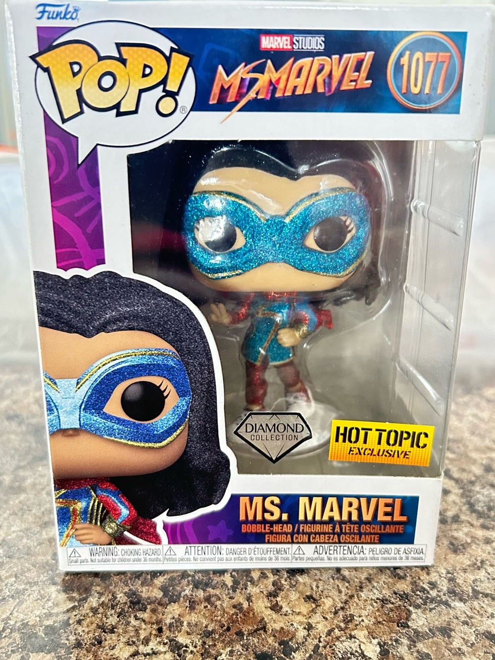 Funko Ms. Marvel Pop! Figure - Blue Mask-Diamond Collection